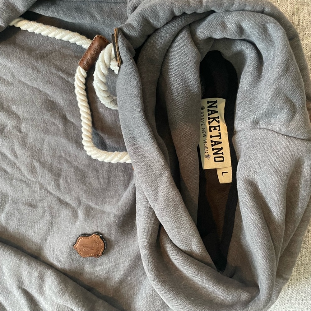 Large grey Naketano hoodie - tunic length